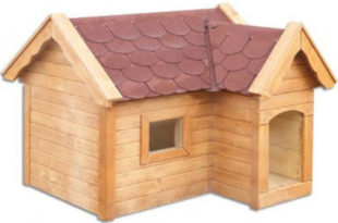 Zastřešená dřevěná prostorná bouda pro psy Zolita